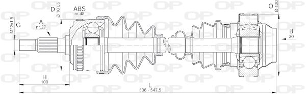 OPEN PARTS Приводной вал DRS6157.00